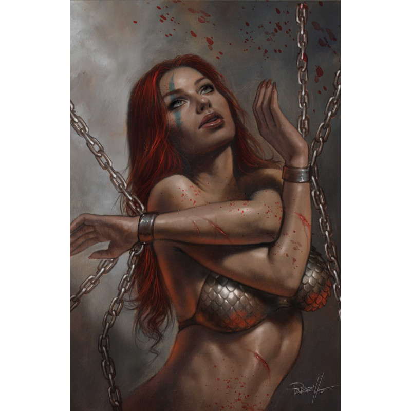 RED SONJA SHE DEVIL WITH A SWORD 7 CVR F LUCIO PARRILLO METAL PREMIUM VAR