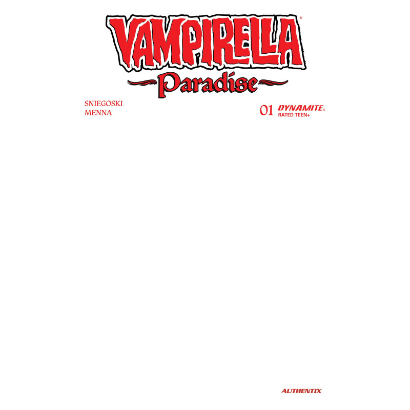 VAMPIRELLA PARADISE 1 CVR G BLANK AUTHENTIX VAR