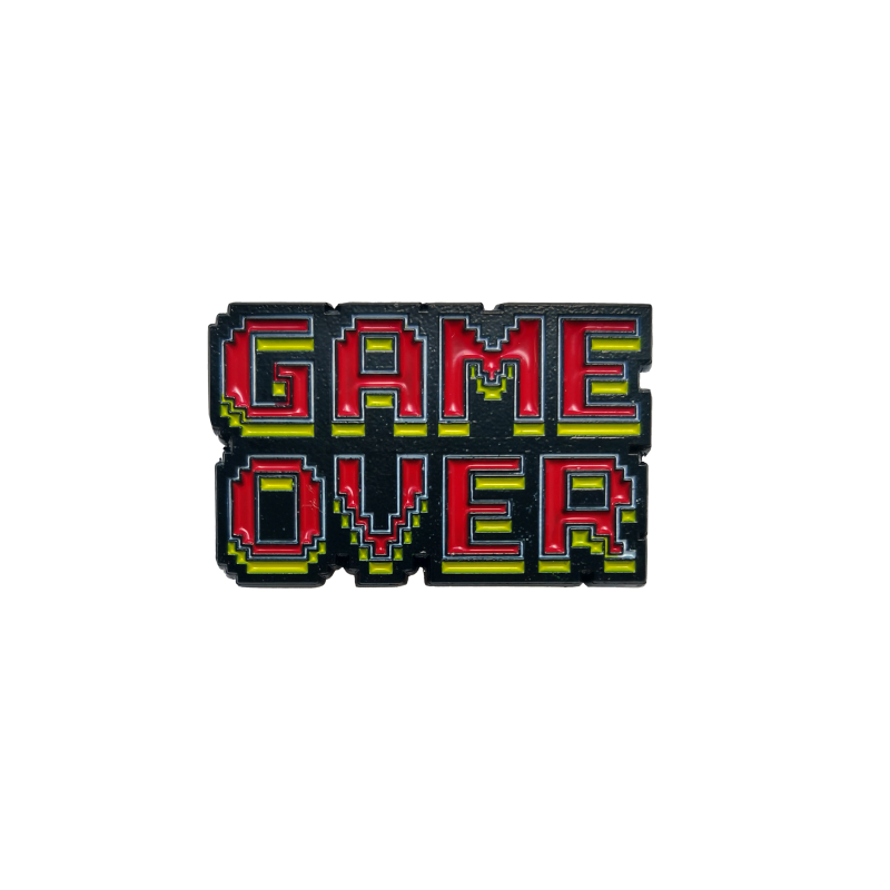 FP ORIGINAL GAMING GAME OVER ENAMEL PIN BADGE