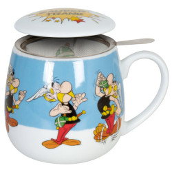 MUG A THE ASTERIX ZAUBERTRANK 420 ML BLEU AVEC COUVERCLE ET FILTRE