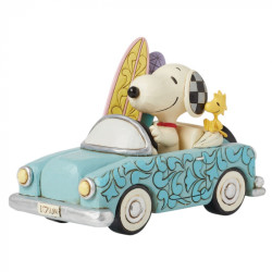 SNOOPY ET WOODSTOCK EN ROUTE POUR SURFER FIGURINE 18 CM