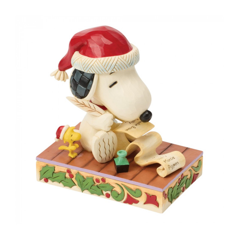 SNOOPY ECRIT AU PERE NOEL FIG PEANUTS ESPRIT DE NOEL 13 CM
