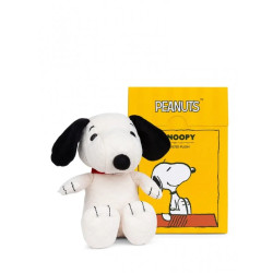 SNOOPY ASSIS PELUCHE PEANUTS MATELASSE EN BOITE 17 CM
