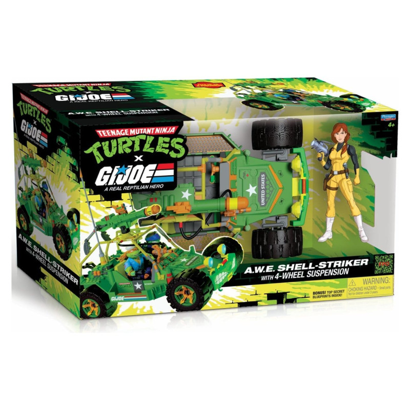 A W E SHELLSTRICKER TORTUES NINJA X G I JOE VEHICULE ET FIGURINE 12 CM