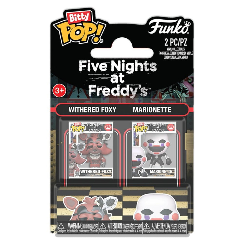 WITHERED FOXY AND MARIONETTE FIVE NIGHTS AT FREDDYS BITTY POP VINYL FIGURINE 2 CM