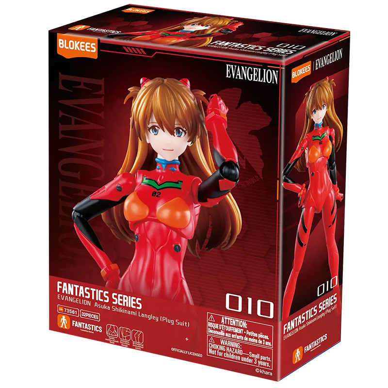 ASUKA LANGLEY EVANGELION BLOKEES MODEL KIT FANTASTICS SERIES FF03 ASUKA PLUG SUIT PVC 15 CM