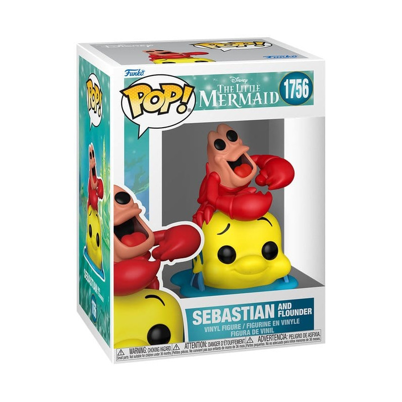 SEBASTIAN AND FLOUNDER LA PETITE SIRENE DISNEY POP 9 CM