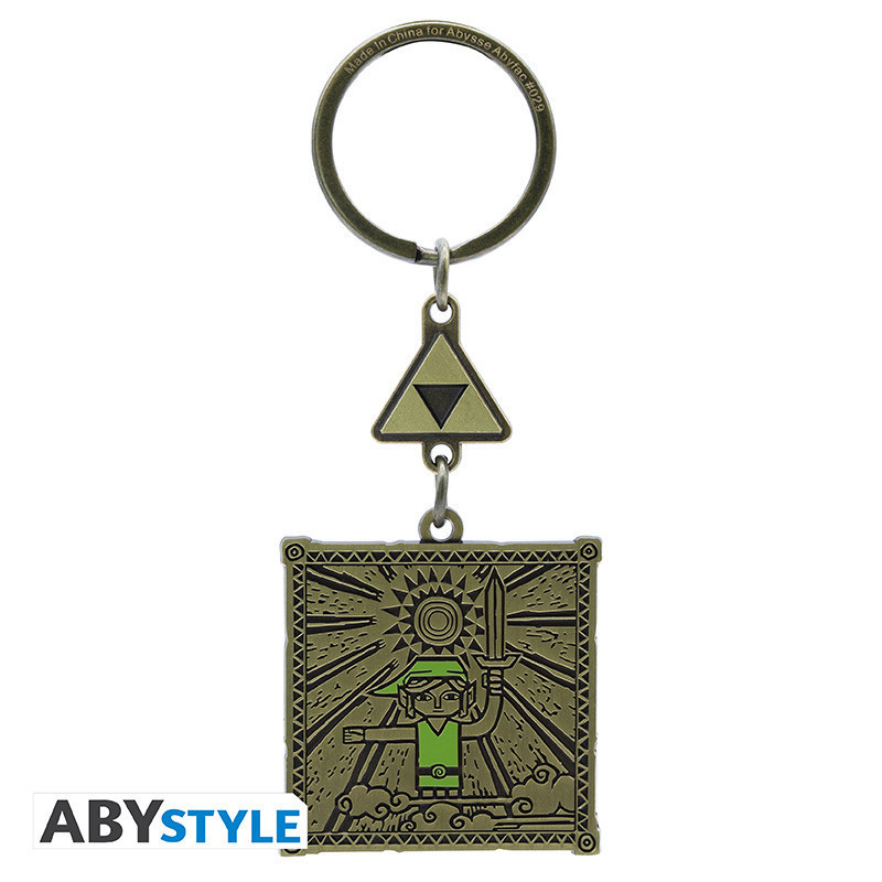 LINK ET TRIFORCE THE LEGEND OF ZELDA PORTE CLES 4 CM