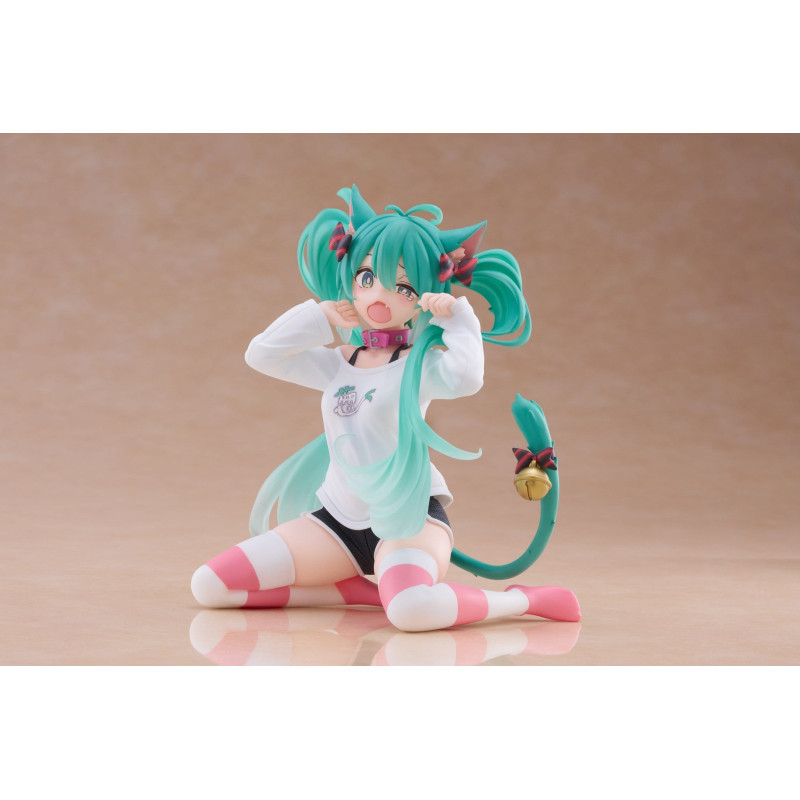 HATSUNE MIKU CAT EAR T SHIRT DESKTOP CUTE STATUETTE PVC HATSUNE MIKU VERSION 13 CM