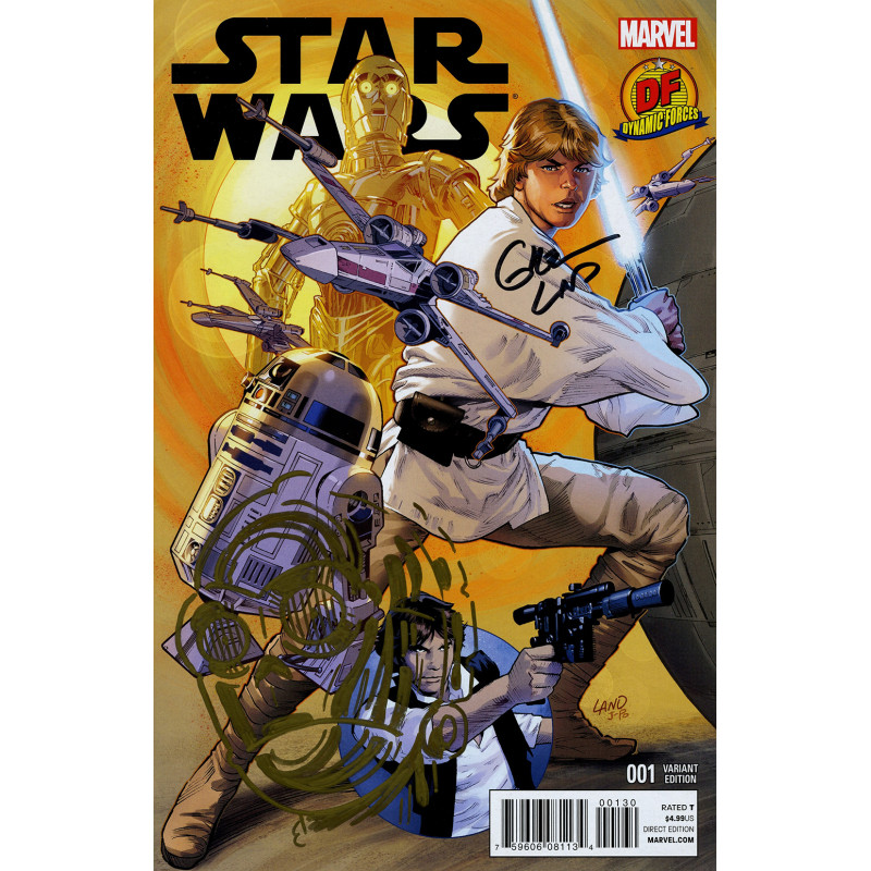 DF STAR WARS 1 DF VARIANT SIGNED BY GREG LAND AND REMARKED BY KEN HAESER WITH A GOLDEN C3PO HEAD SKETCH Allocations may occur.