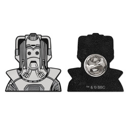 DOCTOR WHO 1980s CYBERMAN NO TEXT ENAMEL PIN BADGE