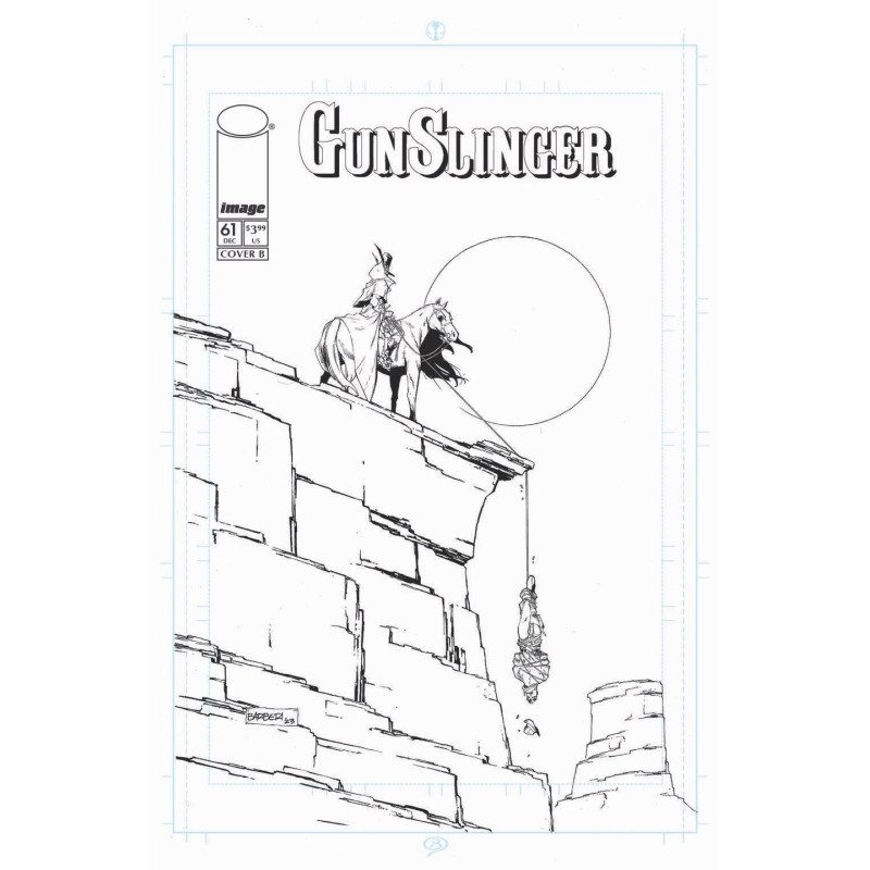 GUNSLINGER SPAWN 61 CVR B CARLO BARBERI B&W VAR
