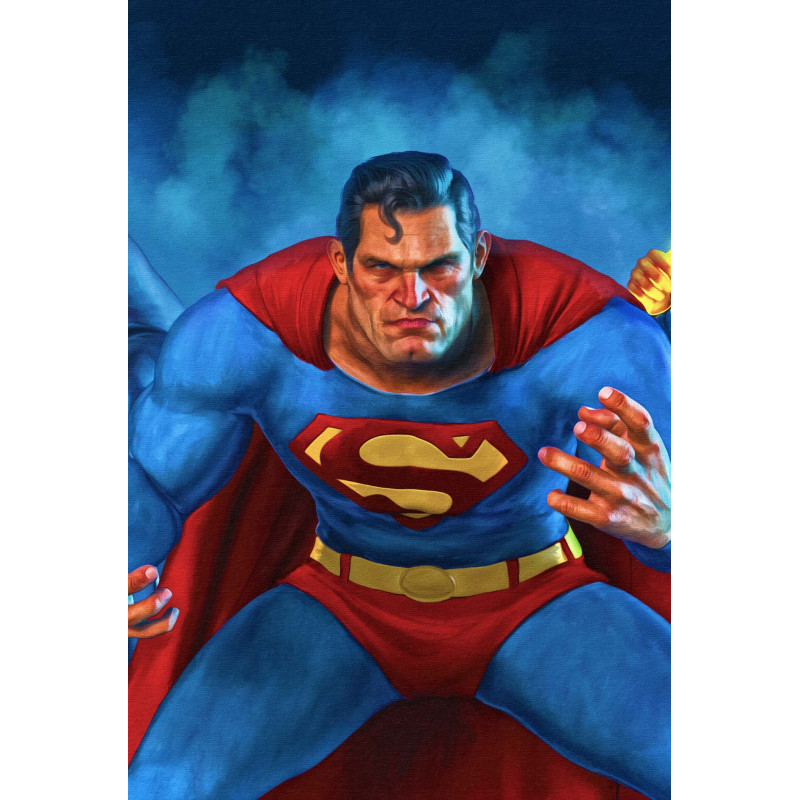 JUSTICE LEAGUE UNLIMITED 26 CVR C MARK SPEARS 3-PART CONNECTING SUPERMAN CARD STOCK VAR