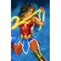 JUSTICE LEAGUE UNLIMITED 26 CVR D MARK SPEARS 3-PART CONNECTING WONDER WOMAN CARD STOCK VAR