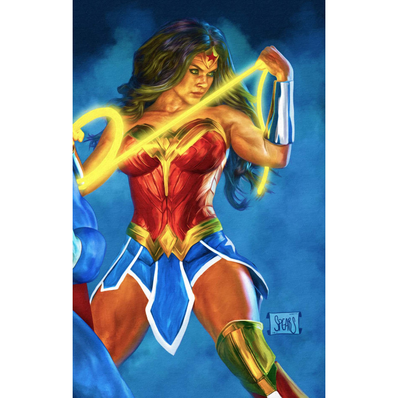 JUSTICE LEAGUE UNLIMITED 26 CVR D MARK SPEARS 3-PART CONNECTING WONDER WOMAN CARD STOCK VAR