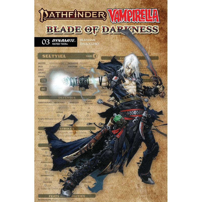 PATHFINDER VAMPIRELLA BLADE OF DARKNESS 3 CVR C WAYNE REYNOLDS CHARACTER SHEET VAR