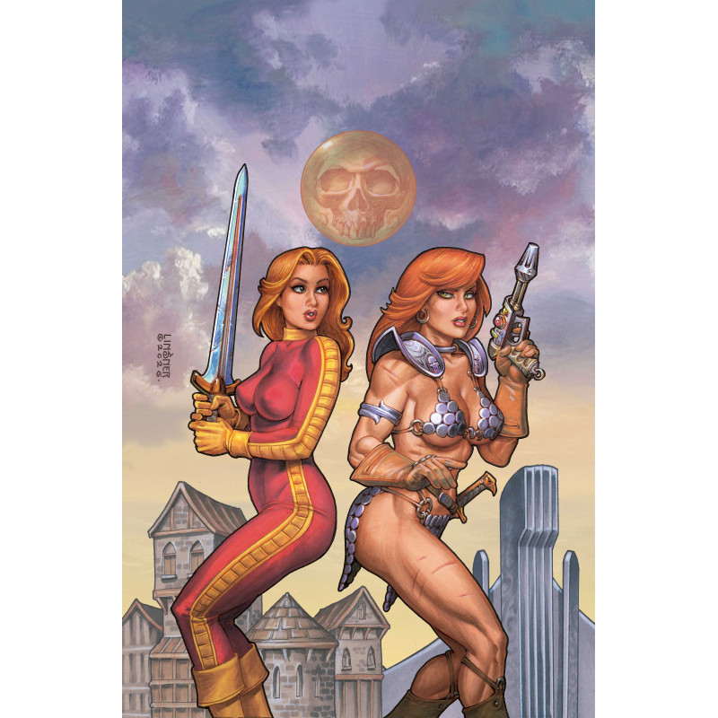 RED SONJA BARBARELLA 2 CVR F JOSEPH MICHAEL LINSNER METAL PREMIUM VAR