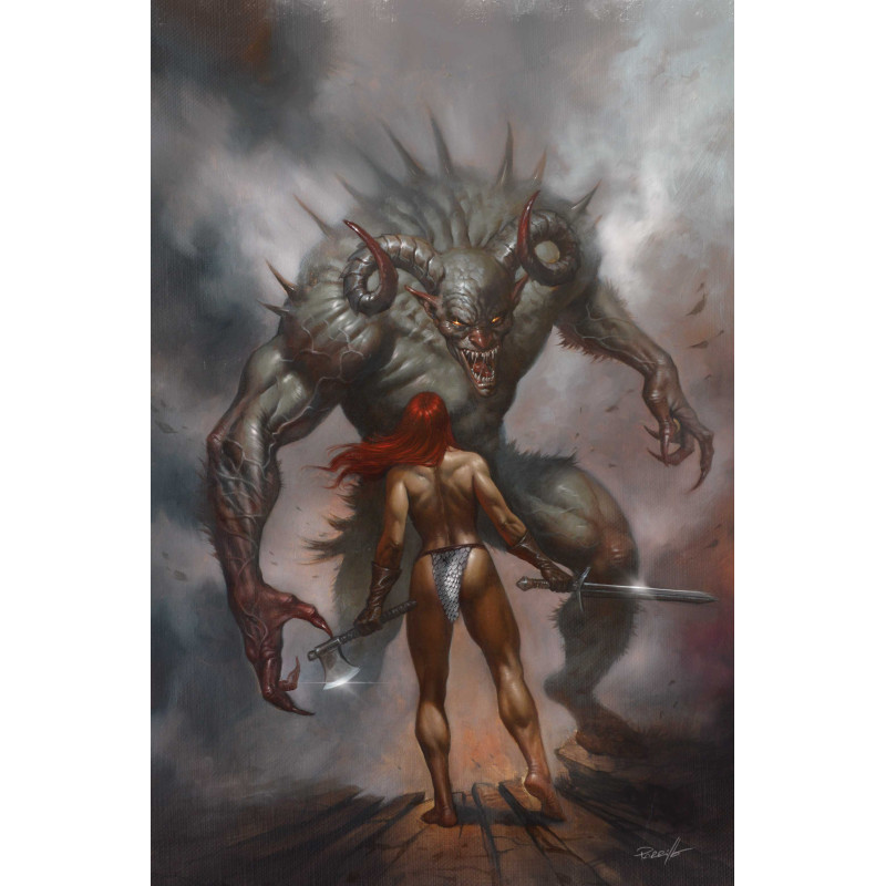 RED SONJA SHE DEVIL WITH A SWORD 8 CVR F LUCIO PARRILLO METAL PREMIUM VAR