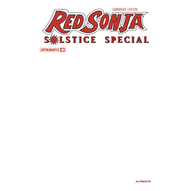 RED SONJA SOLSTICE SPECIAL 1 (ONE SHOT) CVR D BLANK AUTHENTIX VAR
