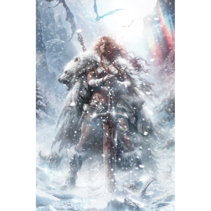 RED SONJA SOLSTICE SPECIAL 1 (ONE SHOT) CVR E FRANCESCO MATTINA METAL PREMIUM VAR