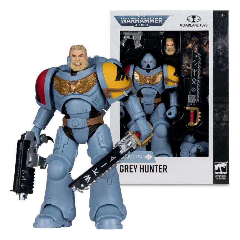 GREY HUNTER SPACE WOLVES WARHAMMER 40K FIGURINE 18 CM
