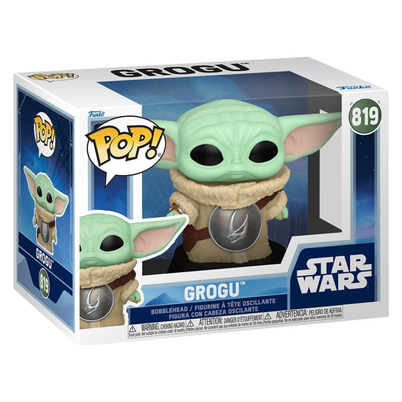 GROGU BOBBLE HEAD MANDALORIAN AND GROGU POP MOVIES VINYL FIGURINE 9 CM