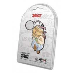 OBELIX AVEC UN TONNEAU PORTE CLE ASTERIX CHEZ LES BRETONS 6 CM