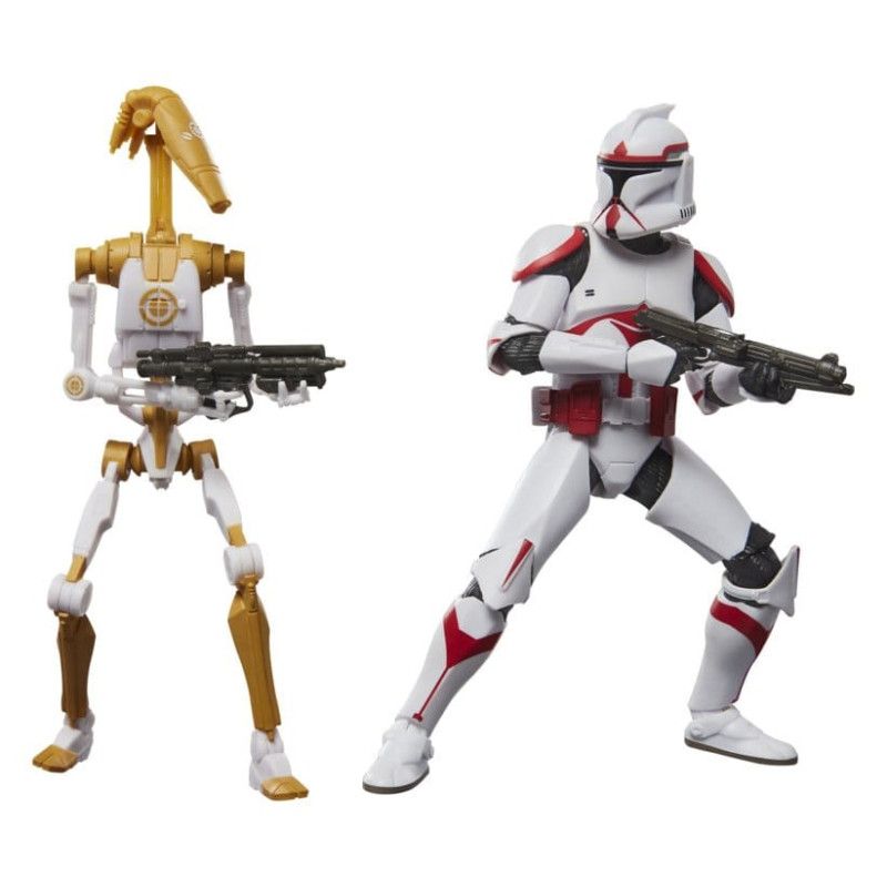 PACK 2 FIGURINES PHASE 1 AUSSAULT TROOPER & BATTLE DROID OFFICER STAR WARS BATTLEFRONT II 15 CM