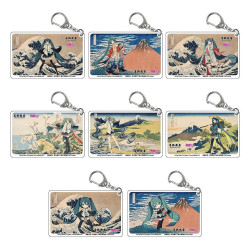 KATSUSHIKA HOKUSAI X HATSUNE MIKU BOITE MYSTERE PORTE CLEFS ACRYLIQUE