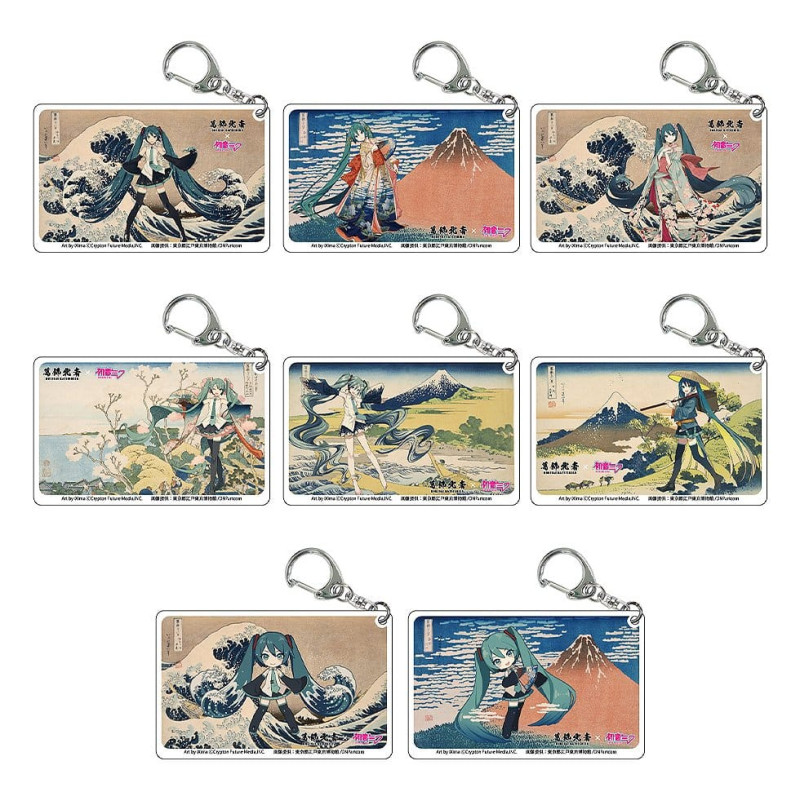 KATSUSHIKA HOKUSAI X HATSUNE MIKU BOITE MYSTERE PORTE CLEFS ACRYLIQUE