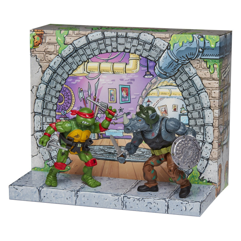 RAPHAEL VS ROCKSTEADY LES TORTUES NINJA REMASTERED FIGURINES CLASSIC FIGURINE 12 CM