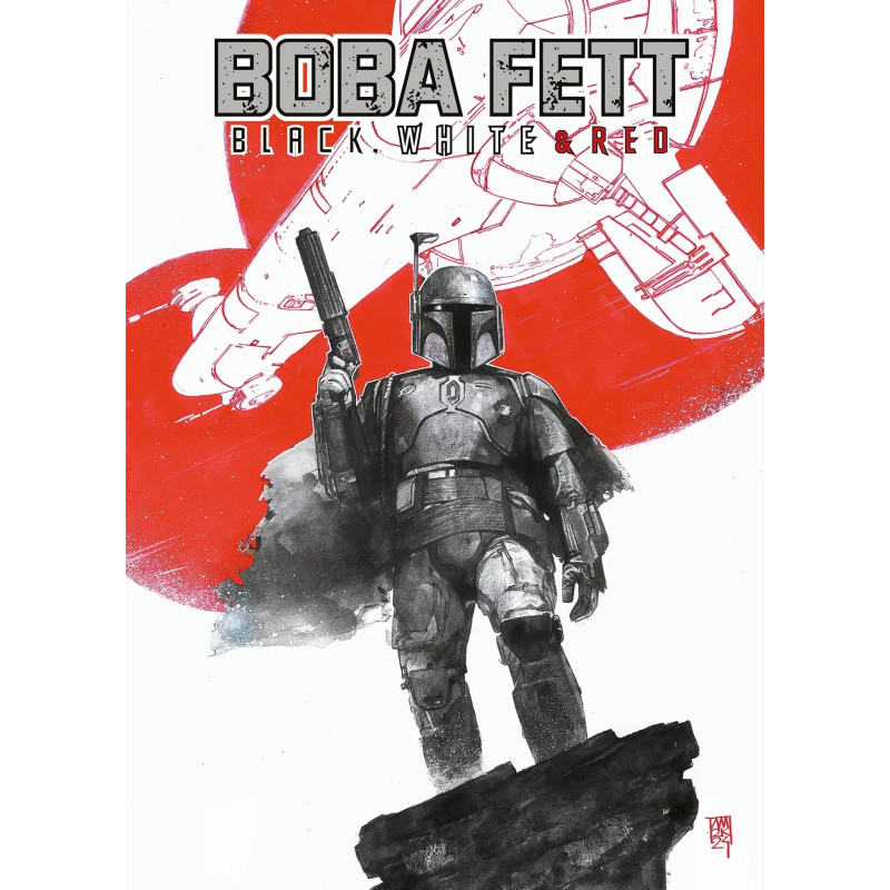 STAR WARS BOBA FETT BLACK WHITE AND RED