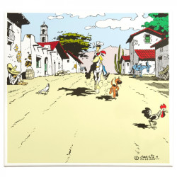 TORTILLAS POUR LES DALTON PLAQUE EMAILLEE LUCKY LUKE 44X48 CM