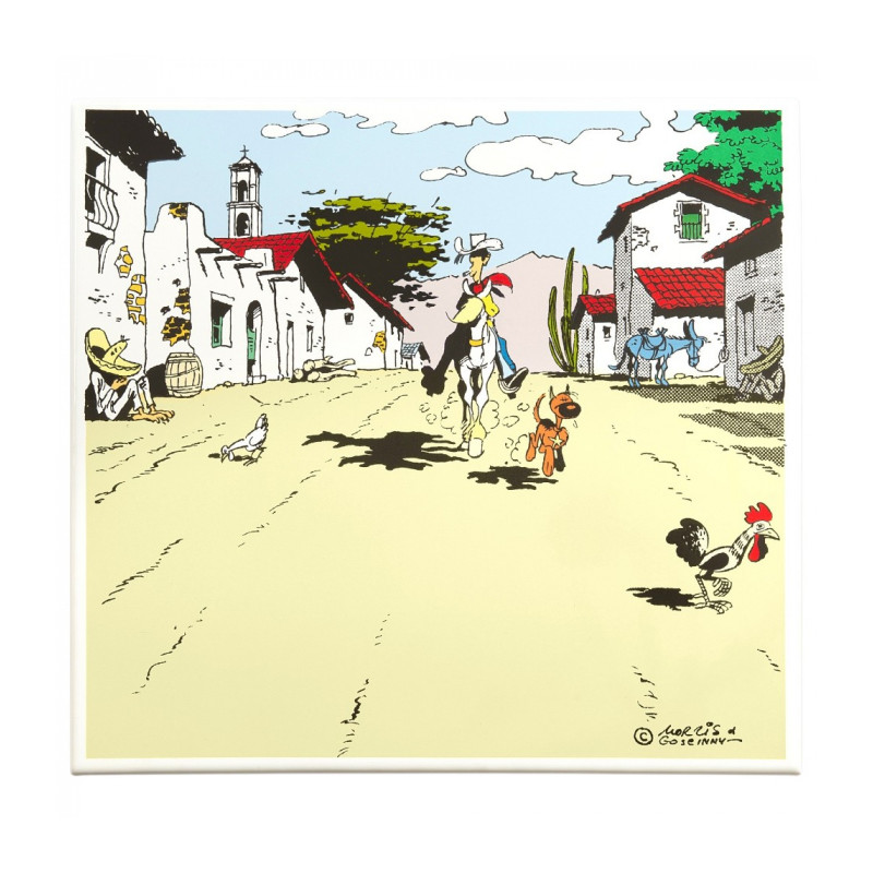 TORTILLAS POUR LES DALTON PLAQUE EMAILLEE LUCKY LUKE 44X48 CM