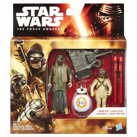 STAR WARS THE FORCE AWAKENS BB8 UNKARS THUG AND JAKKU SCAVENGERS ACTION FIGURE 3 PACK