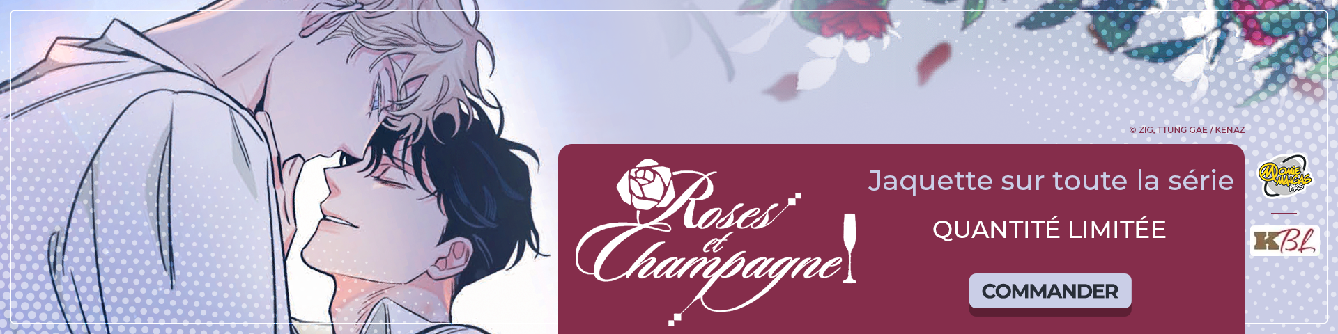 Roses et champagne Slide background